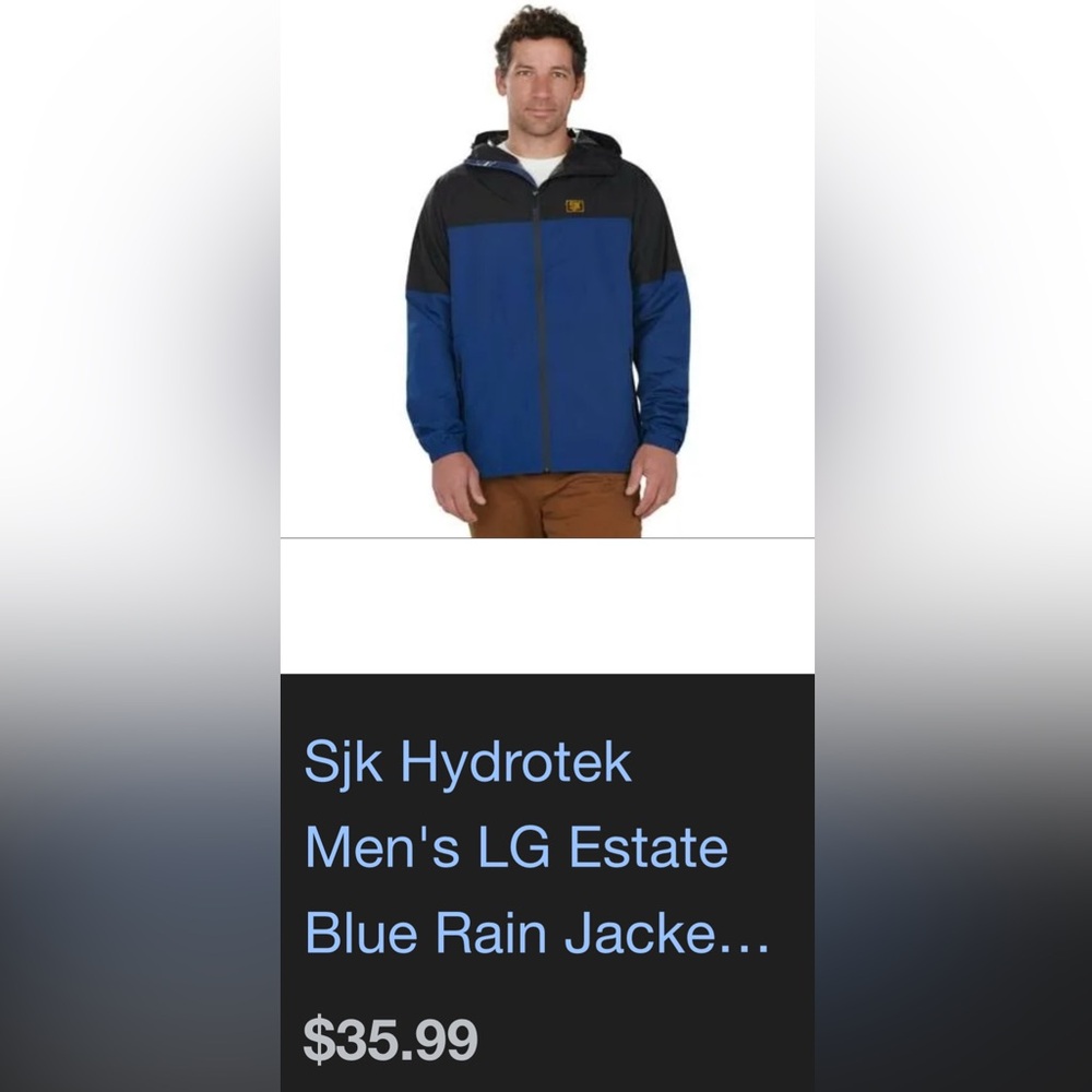 NWT / SJK Hydrotek Rain Jacket / Men’s L